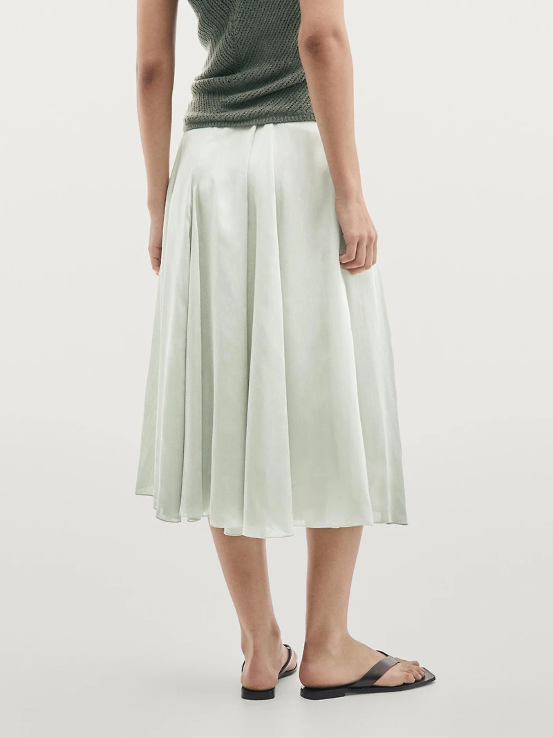 Flowing flared midi skirt