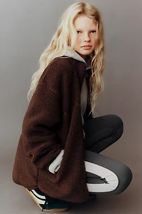 VESTE EFFET MOUTON LISERÉS