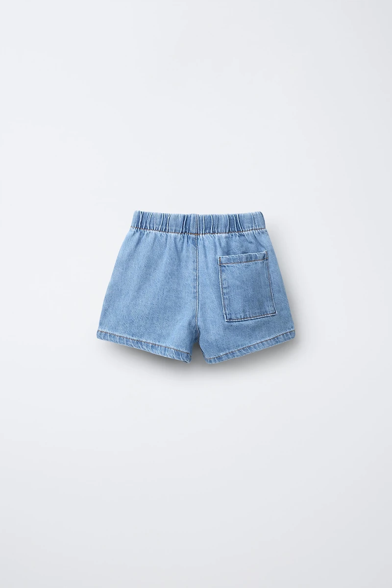 ELASTIC DENIM SHORTS