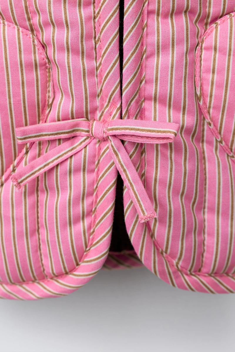 STRIPED COMBINATION VEST