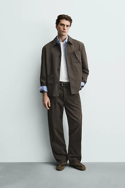 CONTRAST LINING CANVAS OVERSHIRT