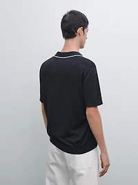 Polo en maille avec col coloré
