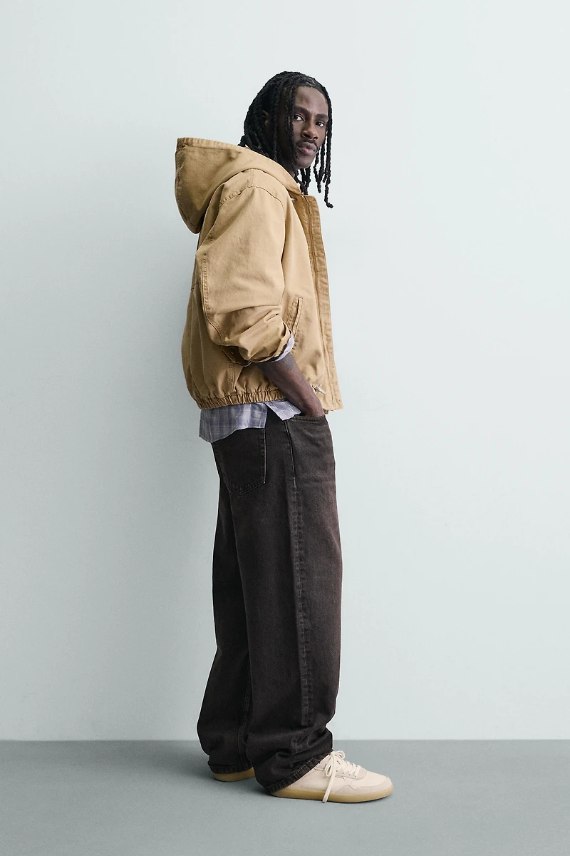 RELAXED FIT HOODED FIREMAN CLASP JACKET