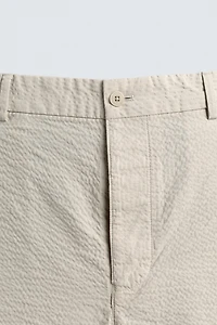 SEERSUCKER STRAIGHT FIT PANTS