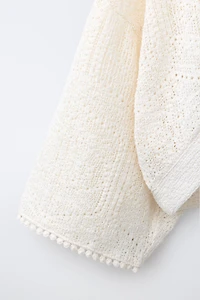 SHORT OPENWORK KNIT KAFTAN