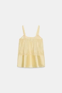 ZW COLLECTION SATIN EFFECT LACE TOP