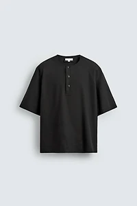 LINEN BLEND POLO SHIRT