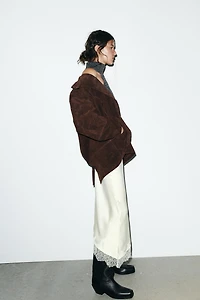 100% SUEDE OVERSIZED BLAZER