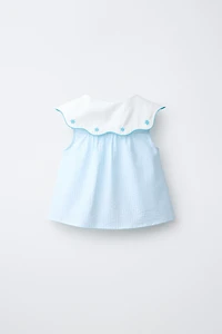 EMBROIDERED COLLAR STRIPED SHIRT