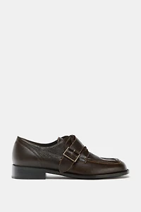 LEATHER BUCKLE LOAFERS