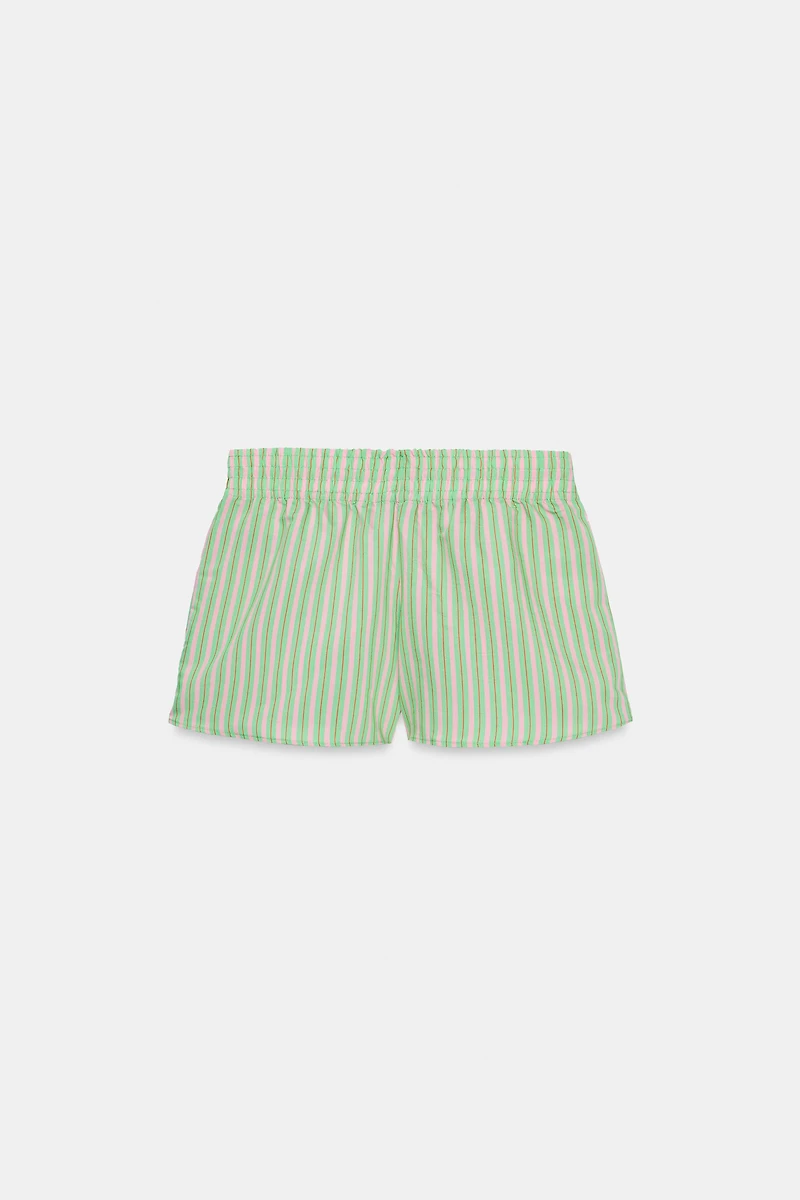 STRIPED POPLIN SHORTS