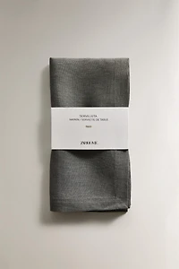 PACK OF PLAIN-COLOURED LINEN NAPKINS