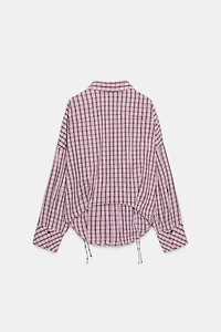 MULTI-POSITIONAL PLAID SHIRT