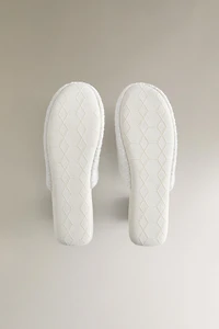 PLUMETIS FABRIC SLIPPERS WITH SATEEN DETAIL