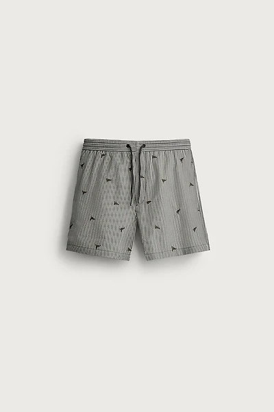 EMBROIDERED SEERSUCKER SWIM SHORTS