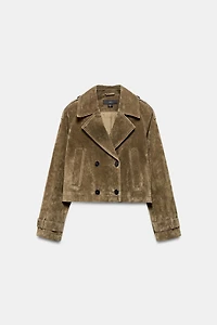 TRENCH COURT CROISÉ 100% CUIR