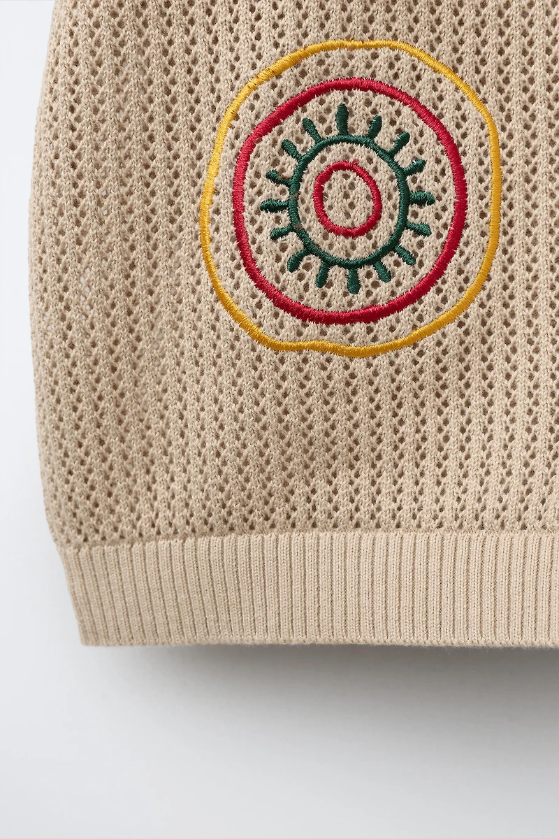 EMBROIDERED KNIT SHIRT