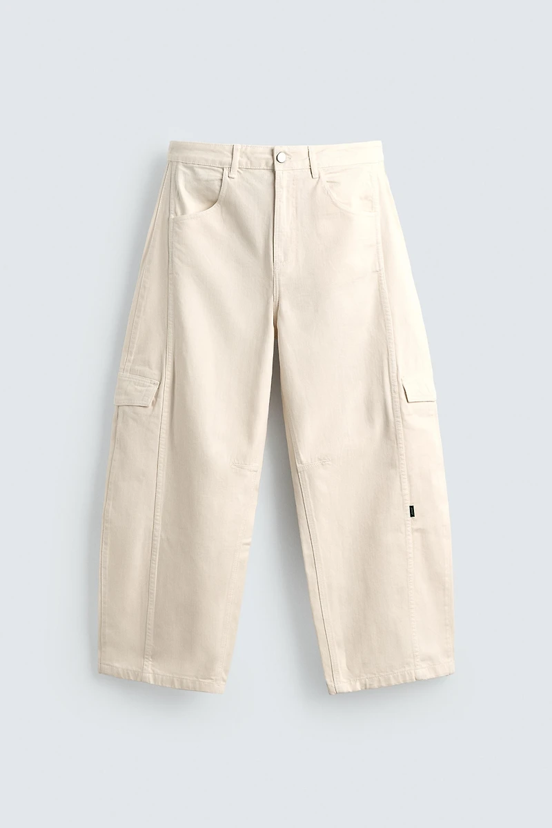 SEAMED BAGGY FIT CARGO PANTS
