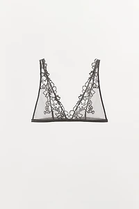 EMBROIDERED TRIANGLE BRA
