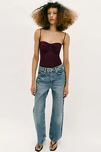 RUCHED TULLE BODYSUIT