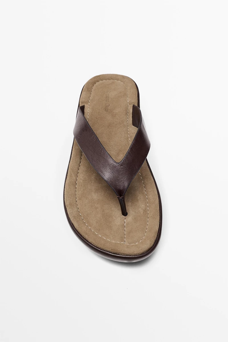 Leather platform sandals