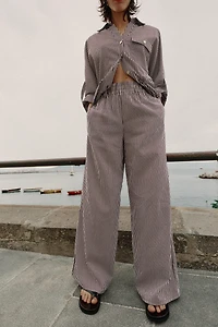 STRIPED WIDE LEG PANTS