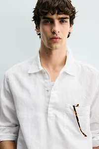 LINEN COTTON BLEND POLO SHIRT