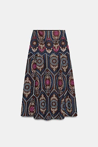 JUPE MI-LONGUE BRODERIES PERFORÉES