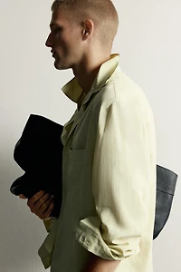 RELAXED-FIT STRIPED FLUID SHIRT