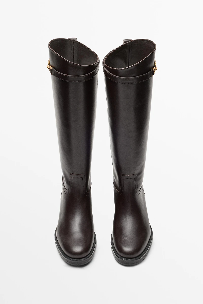 Botte cavalière en cuir