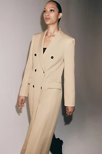 ZW COLLECTION FLOWY DOUBLE-BREASTED COAT