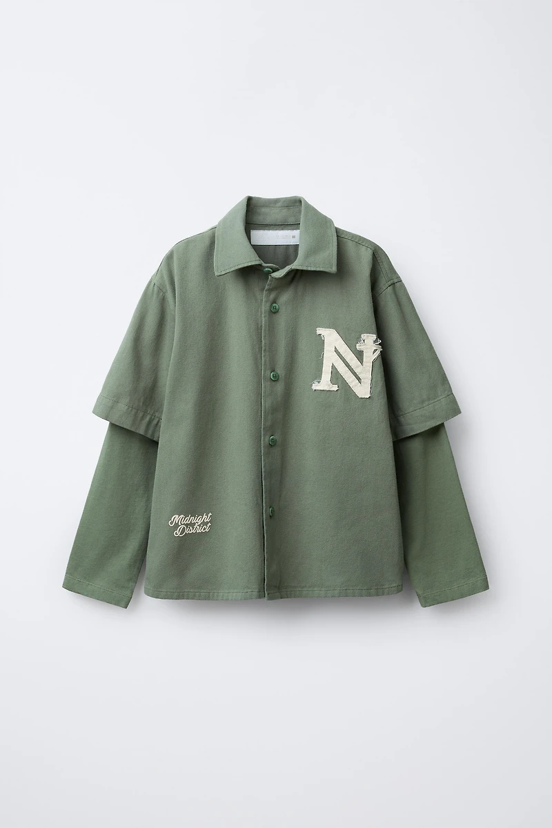 PATCH DOUBLE SLEEVE SHIRT