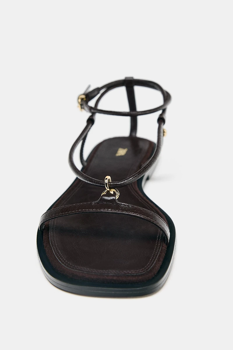 LEATHER THIN STRAP SANDALS