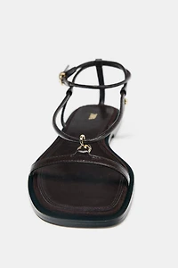 LEATHER THIN STRAP SANDALS