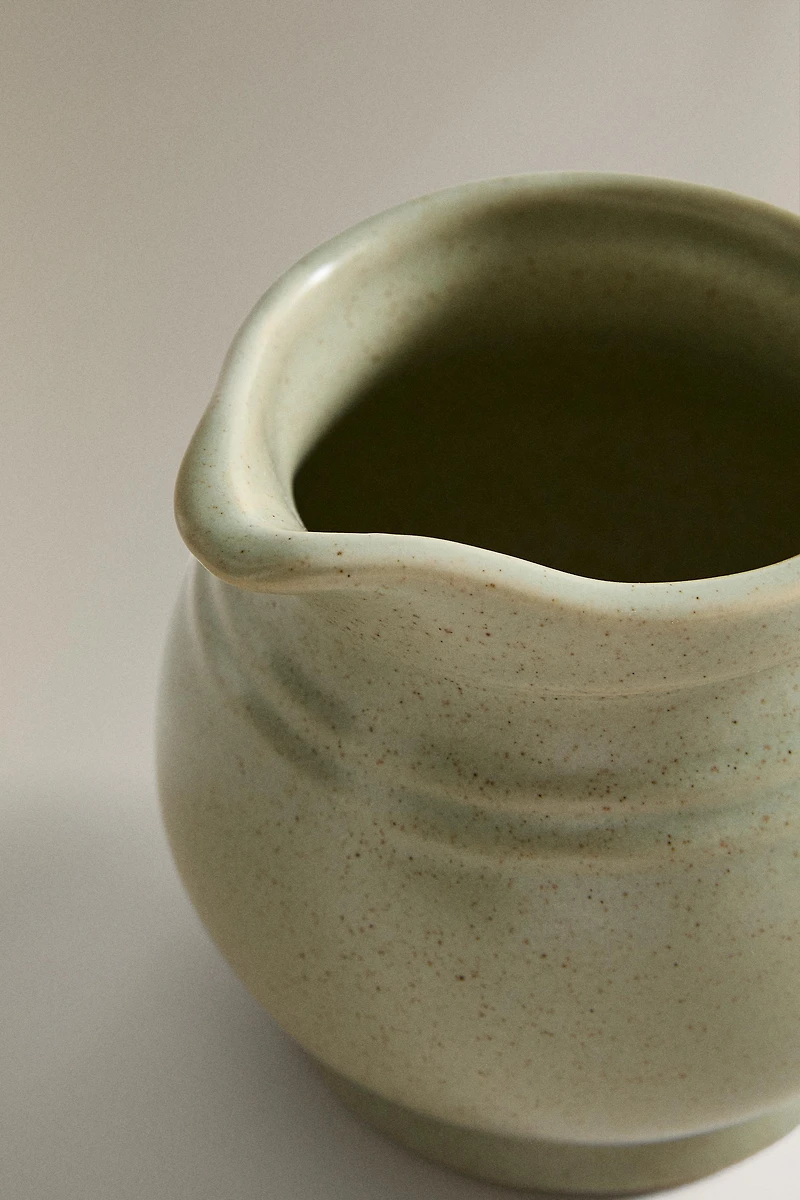 LOW STONEWARE PITCHER