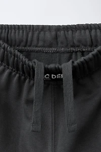 STRAIGHT PLUSH PANTS WITH LABEL