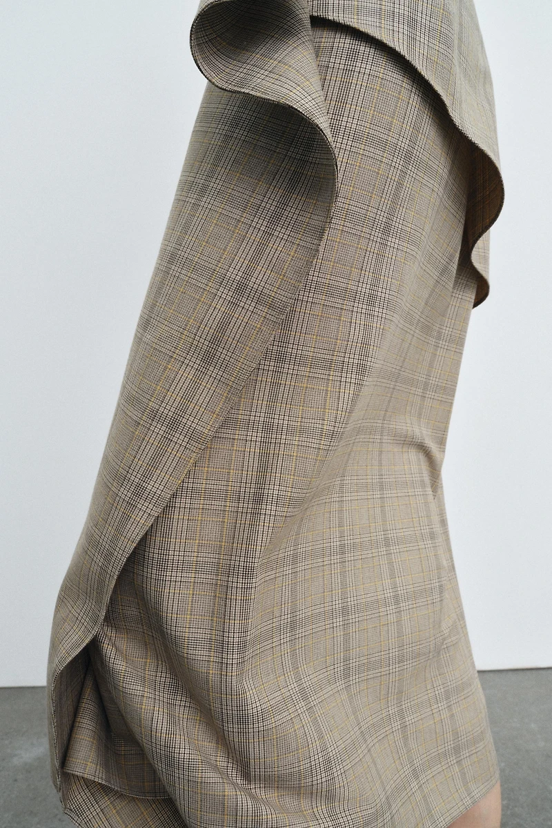 PLAID RUFFLED SKIRT ZW COLLECTION