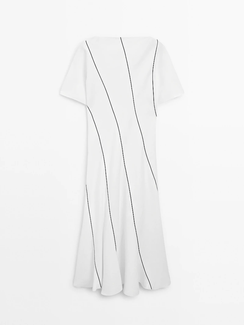 Robe fluide lin contrastes