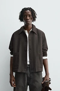 TEXTURED POCKET OVERSHIRT