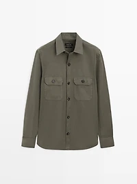 Cotton overshirt with pockets