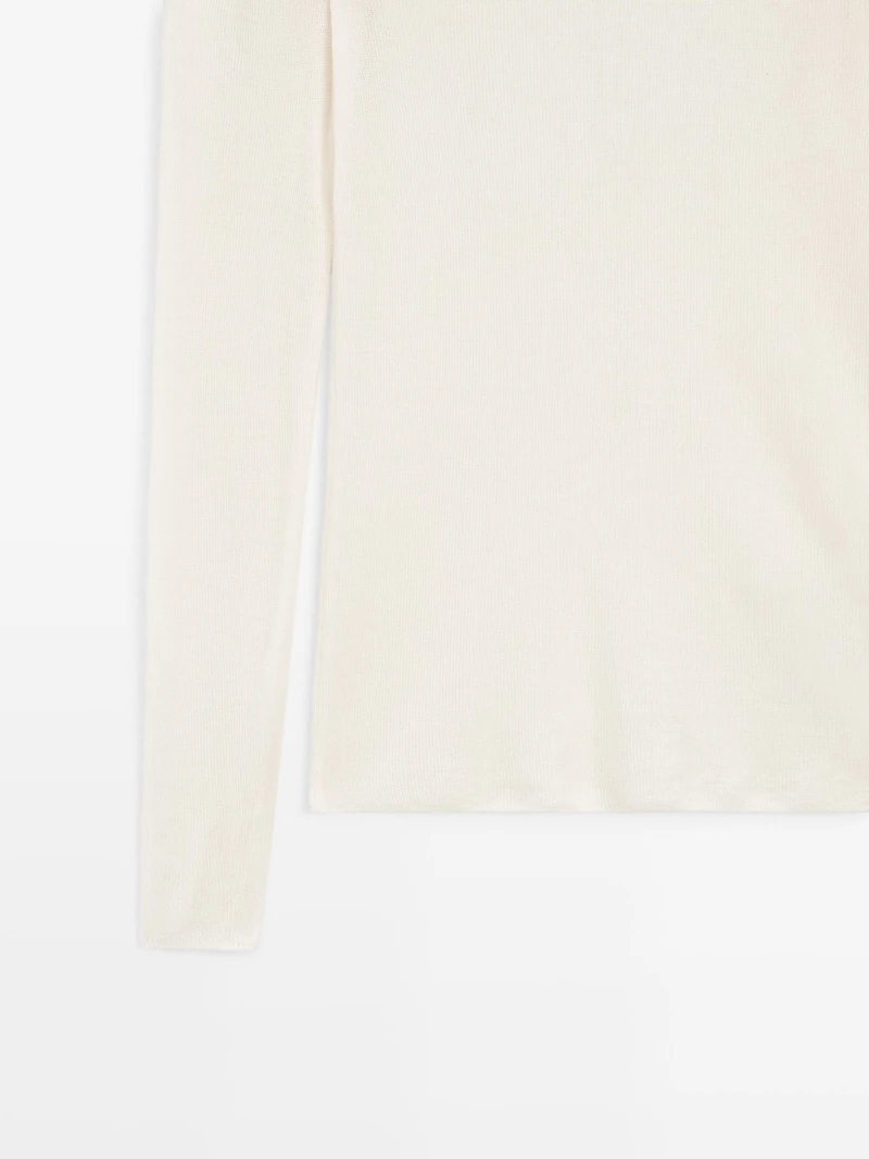 Knit 100% cashmere high neck sweater - LIMITED