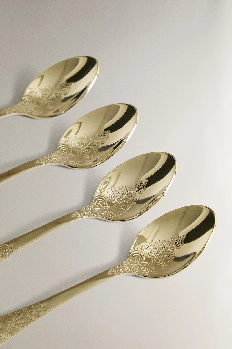 LOT CUILLÈRES À DESSERT GRAVÉES (LOT DE 4)