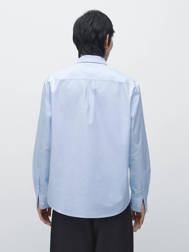 Slim fit cotton blend shirt