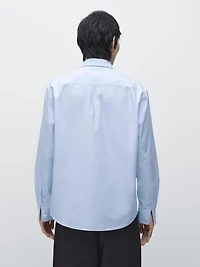 Slim fit cotton blend shirt