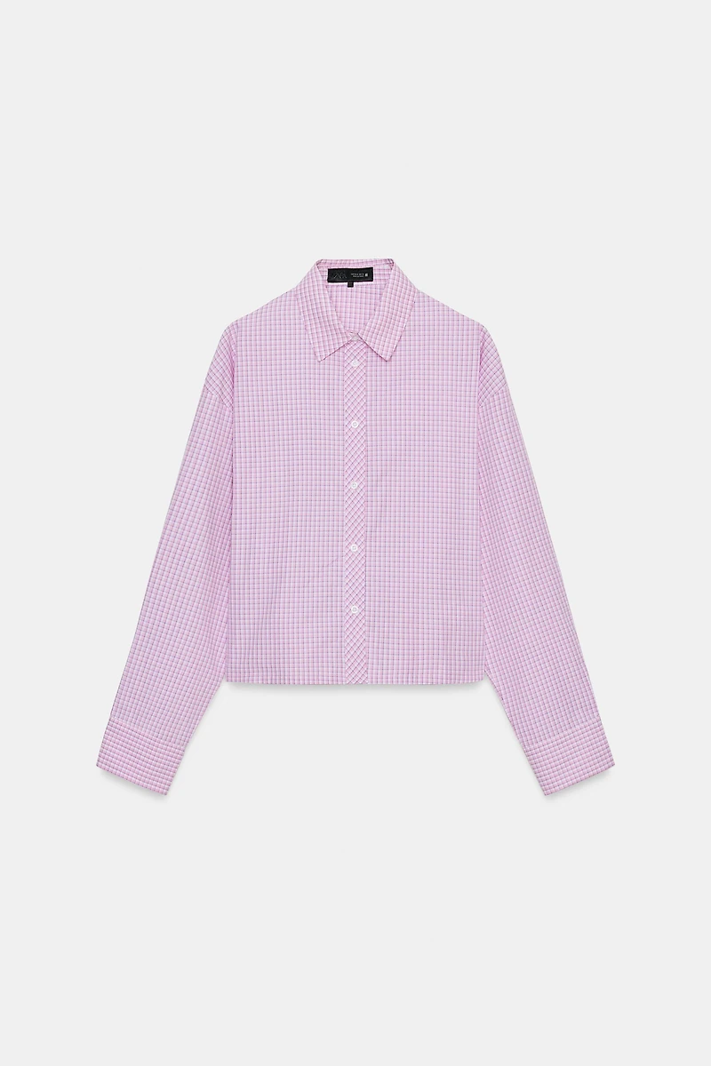 CHEMISE À CARREAUX AVEC PINCES AU DOS