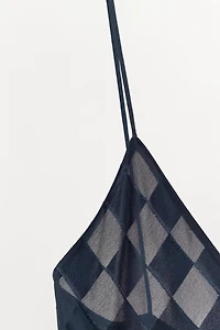 100% SILK DIAMOND JACQUARD DRESS