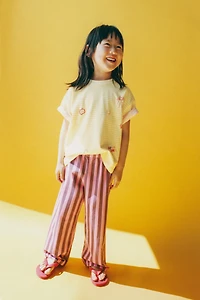STRIPED T-SHIRT WITH EMBOSSED DETAILS