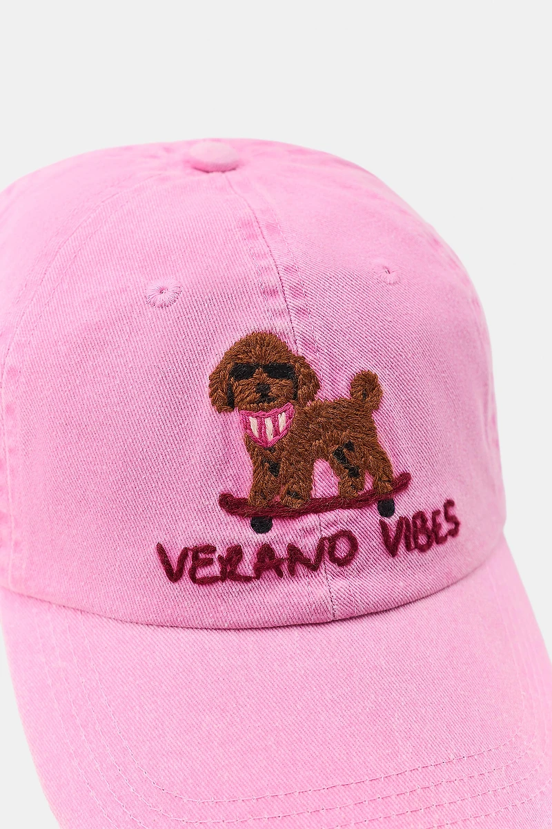 POODLE EMBROIDERED TWILL CAP