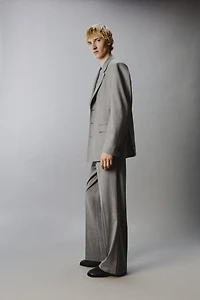 STRIPED TEXTURED SUIT JACKET