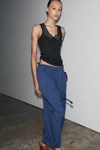 RIBBED LACE T-SHIRT
